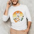 Boston Terrier Guitar Retro Unisex Long Sleeve T-Shirt, funny gift
