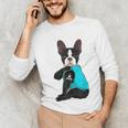 Boston Terrier I Love Mom Apparel Unisex Long Sleeve T-Shirt, funny gift