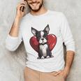 Boston Terrier Mom Dad Bostie Dog Lover Valentines Day Unisex Long Sleeve T-Shirt, funny gift