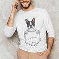 Boston Terrier In The Pocket Cute Boston Terrier Dog Lovers Men Women Girls Kids Unisex Long Sleeve T-Shirt, funny gift