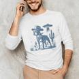 Boston Terrier UFO Cowboy Dog Dog Mom Dog Dad Alien Dog Unisex Long Sleeve T-Shirt, funny gift