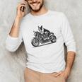 Cool Boston Terrier Riding a Motorcycle Biker Dog Lover For Men Women Kids Unisex Long Sleeve T-Shirt, funny gift