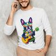 Hawaiian Boston Terrier & Pineapple Ukulele Summer Vacation Unisex Long Sleeve T-Shirt, funny gift