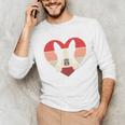 Retro Heart Boston Terrier Dog Vintage Valentine Unisex Long Sleeve T-Shirt, funny gift