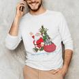 Santa Ugly Christmas Tree Lights Boston Terrier Dog Lover Unisex Long Sleeve T-Shirt, funny gift