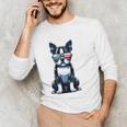 USA Flag Boston Terrier Best Dog Mom Ever 2025 Unisex Long Sleeve T-Shirt, funny gift