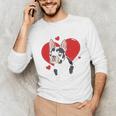 Valentine's Day Boston Terrier Heart Unisex Long Sleeve T-Shirt, funny gift