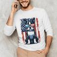 Vintage Boston Terrier Dog American US USA Flag Pets Dogs Unisex Long Sleeve T-Shirt, funny gift