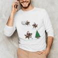Xmas Lighting Tree Santa Riding Boston Terrier Christmas Unisex Long Sleeve T-Shirt, funny gift