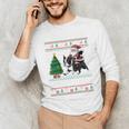 Xmas Tree Lighting Santa Riding Boston Terrier Christmas Unisex Long Sleeve T-Shirt, funny gift