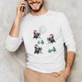 Xmas Tree Santa Riding Boston Terrier Christmas Unisex Long Sleeve T-Shirt, funny gift