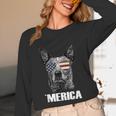4th July Blue Heeler Dog Merica Patriotic USA Flag Cute Unisex Long Sleeve T-Shirt, funny design