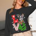 Boston Terrier Christmas Tree Lights Santa Dog Xmas For Men Women Kids Unisex Long Sleeve T-Shirt, funny design