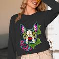 Boston Terrier In Day Of The Dead Sugar Skull Dog Unisex Long Sleeve T-Shirt, funny design