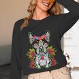 Boston Terrier Dia De Los Muertos Day Of The Dead Dog Skull For Men Women Kids Unisex Long Sleeve T-Shirt, funny design