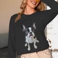Boston Terrier Dog Motif Pet Art Boston Terrier Men Women Kids Unisex Long Sleeve T-Shirt, funny design