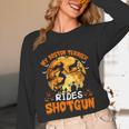 My Boston Terrier Dog Rides Shotgun Witch Halloween Men Women Unisex Long Sleeve T-Shirt, funny design