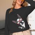 Boston Terrier Dog From Side Boston Bull Unisex Long Sleeve T-Shirt, funny design