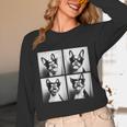 Boston Terrier Dogs With Sunglasses Photo Pets Meme Unisex Long Sleeve T-Shirt, funny design