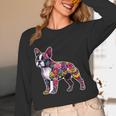 Boston Terrier Floral Dog Lover Vintage Distressed For Men Women Kids Unisex Long Sleeve T-Shirt, funny design