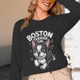 Boston Terrier Girl Cute Cartoon For Dog Owners Pet Terrier Unisex Long Sleeve T-Shirt, funny design