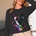 Boston Terrier Lovers Colorful Pop Art Boston Terrier Unisex Long Sleeve T-Shirt, funny design