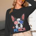 Boston Terrier Merica 4th Of July T Shirt Men Boys Dog Puppy Unisex Long Sleeve T-Shirt, funny design