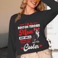 Boston Terrier Mom American Gentleman Dog Mother's Day Unisex Long Sleeve T-Shirt, funny design