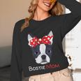 Boston Terrier Mom Bostie Women Girls Unisex Long Sleeve T-Shirt, funny design