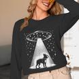 Boston Terrier Mom Dad Dog Alien UFO For Men Women Unisex Long Sleeve T-Shirt, funny design