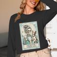 Boston Terrier Mom Skeleton Tarot Card Witch Vibes Dog Mom Unisex Long Sleeve T-Shirt, funny design