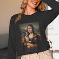 Boston Terrier Mona Lisa Painting Art Dog Mom Dad For Men Women Kids Unisex Long Sleeve T-Shirt, funny design