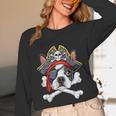 Boston Terrier Pirate T Shirt Jolly Roger Crossbones Skull Unisex Long Sleeve T-Shirt, funny design