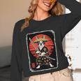 Boston Terrier Samurai Ninja Vintage Anime Japanese Ukiyo-e Unisex Long Sleeve T-Shirt, funny design