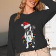 Boston Terrier Santa Christmas Lights Xmas Dog Lover Men Women Kids Unisex Long Sleeve T-Shirt, funny design