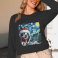 Boston Terrier Santa Starry Night Van Gogh Christmas Dog Men Women Kids Unisex Long Sleeve T-Shirt, funny design