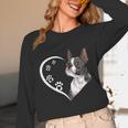 Boston Terrier Shirts For Women Girls Kids Heart Cute Unisex Long Sleeve T-Shirt, funny design