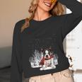 Boston Terrier In The Snow Merry Christmas Winter Unisex Long Sleeve T-Shirt, funny design