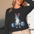 Boston Terrier Weightlifting Deadlift Men Fitness Gym Unisex Long Sleeve T-Shirt, funny design