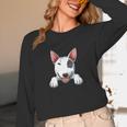 Bull Terrier Pocket Bull Terrier Peeking Out Pocket Unisex Long Sleeve T-Shirt, funny design
