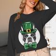 Green Boston Terrier Shamrock St Patricks Day Boston Terrier Unisex Long Sleeve T-Shirt, funny design