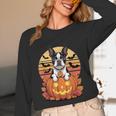 Halloween Retro Boston Terrier Unisex Long Sleeve T-Shirt, funny design