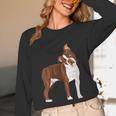 Red Boston Terrier Dog Unisex Long Sleeve T-Shirt, funny design