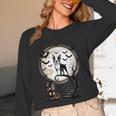 Spooky Halloween Moon Boston Terrier Boston Bull Bostie Unisex Long Sleeve T-Shirt, funny design