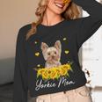 Sunflower Yorkie Mom Dog Lover Unisex Long Sleeve T-Shirt, funny design