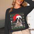 Ugly Xmas Sweater Santa Boston Terrier Dog Christmas For Men Women Kids Unisex Long Sleeve T-Shirt, funny design