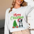 Boston Terrier Christmas Tree Lights Xmas Dog Lover Unisex Long Sleeve T-Shirt, funny design