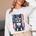 Boston Terrier Dog American USA US Flag Pets Vintage Outfit Unisex Long Sleeve T-Shirt, funny design