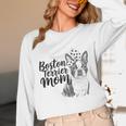 Boston Terrier Dog Bostie Mom Idea For Women Unisex Long Sleeve T-Shirt, funny design