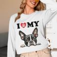 Boston Terrier I Heart My Dog Dog Lover Unisex Long Sleeve T-Shirt, funny design